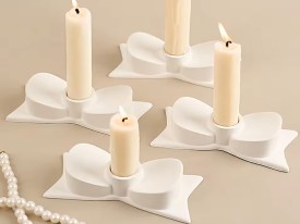 Molde silicona porta velas lazo